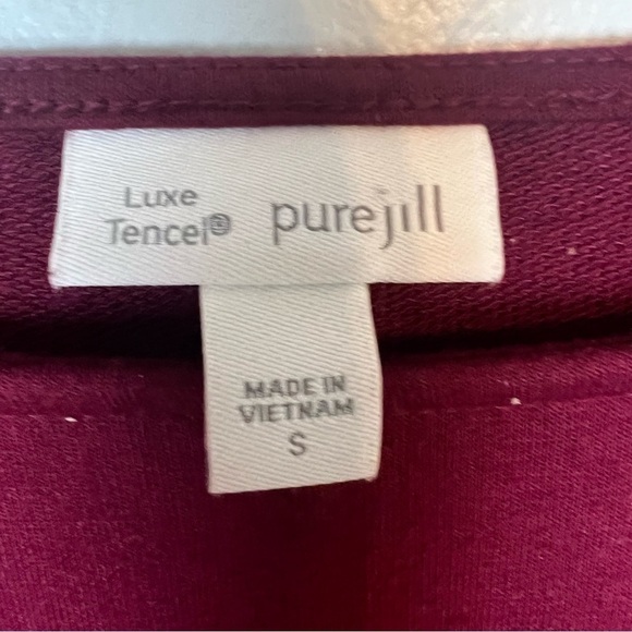 J Jill pure Jill Pullover Tunic Top Size S Asymmetrical Super Soft Wine Tasting - Picture 2 of 6